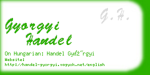 gyorgyi handel business card